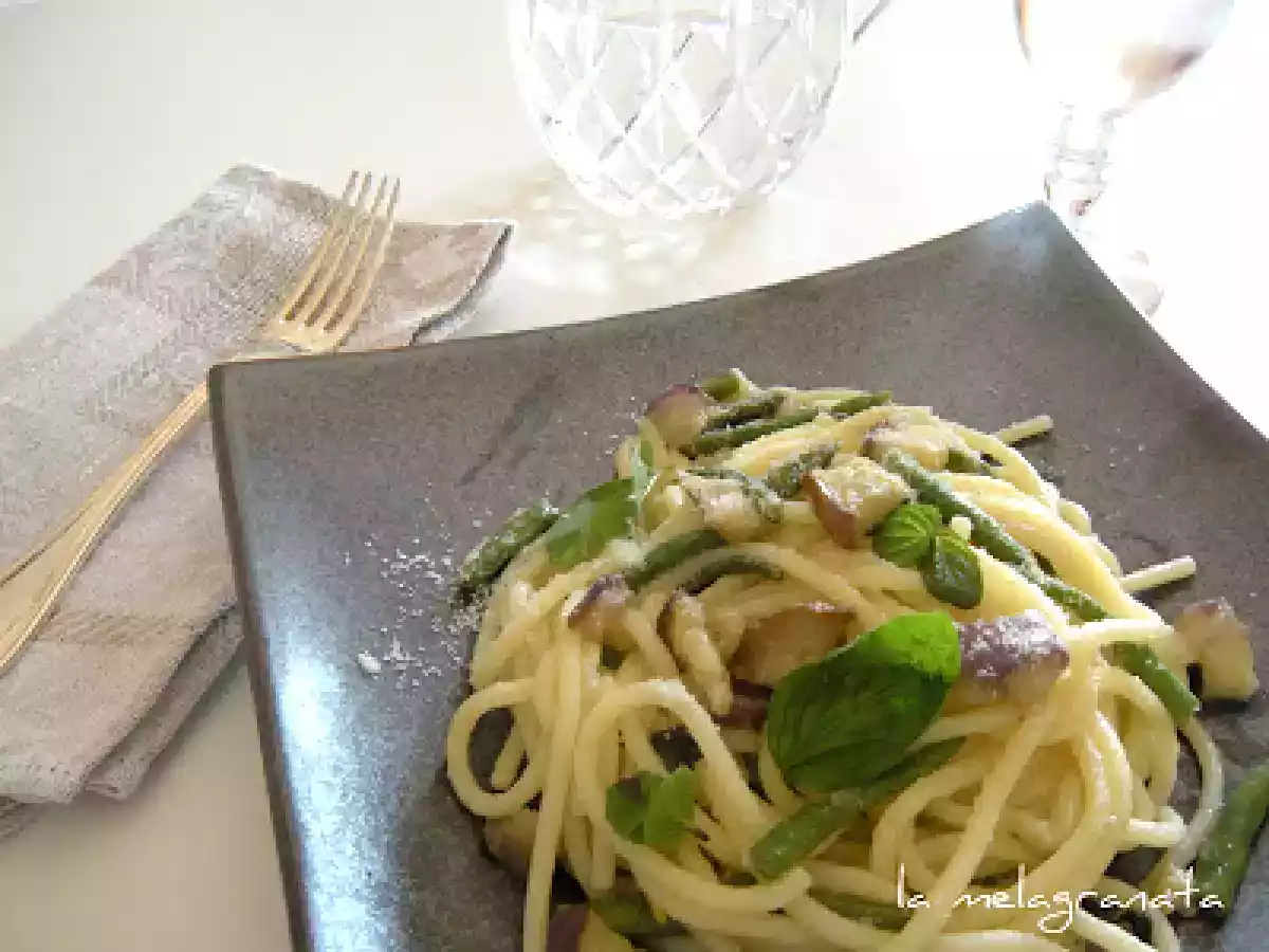 La Nonna Margherita e gli spaghetti con fagiolini e melanzane. - foto 2