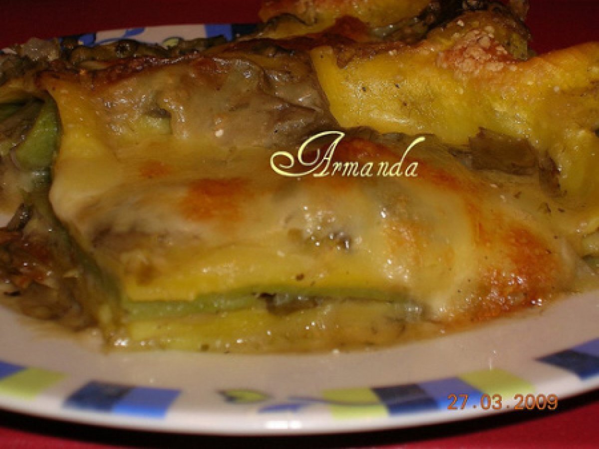 Lasagne ai carciofi con besciamella