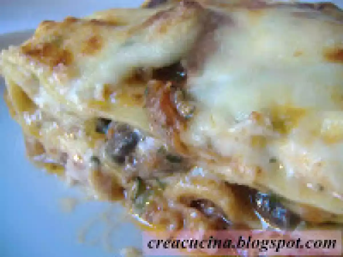 LASAGNE AL FORNO AI FUNGHI E PROSCIUTTO - foto 2