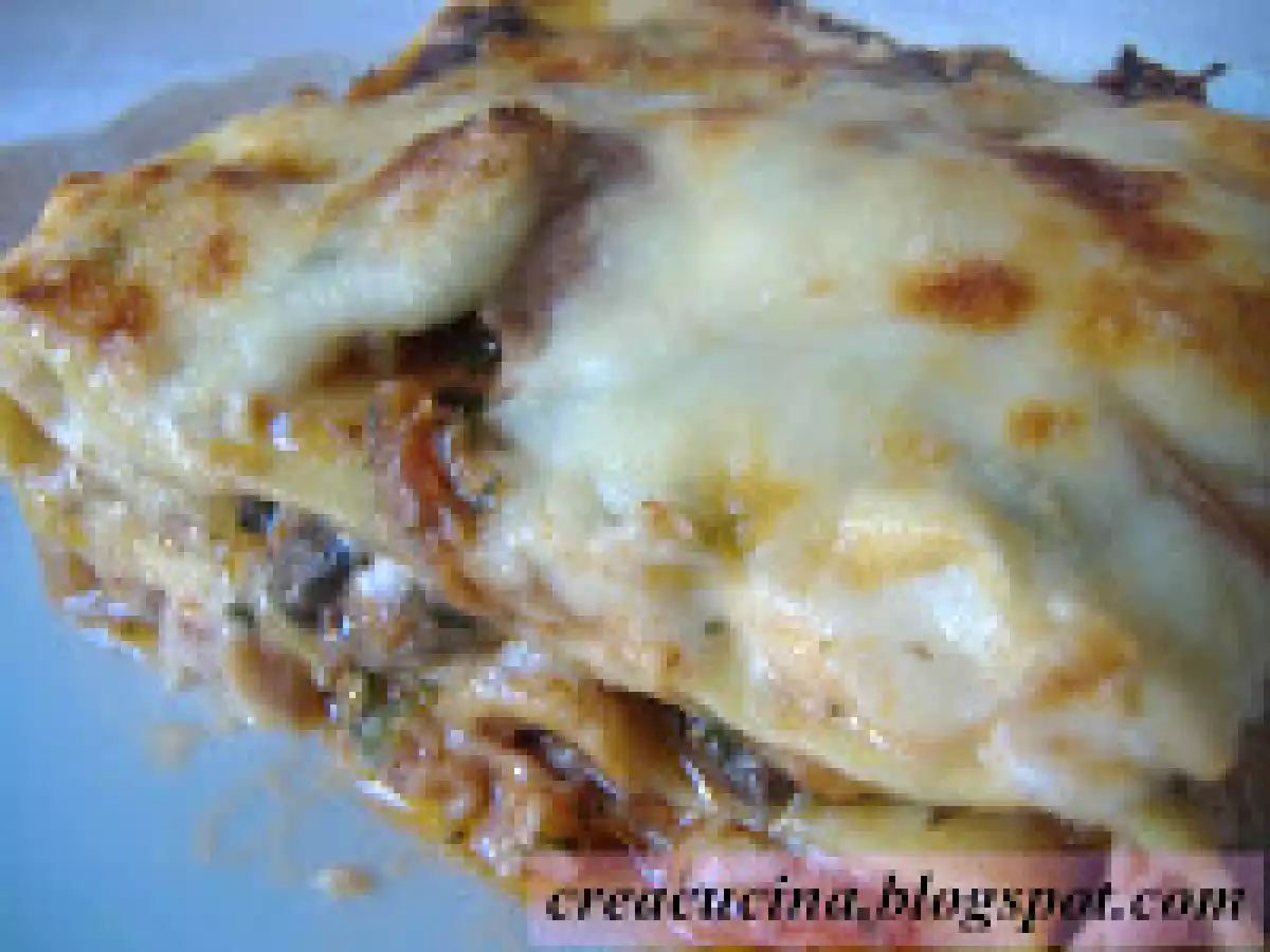 LASAGNE AL FORNO AI FUNGHI E PROSCIUTTO - foto 3