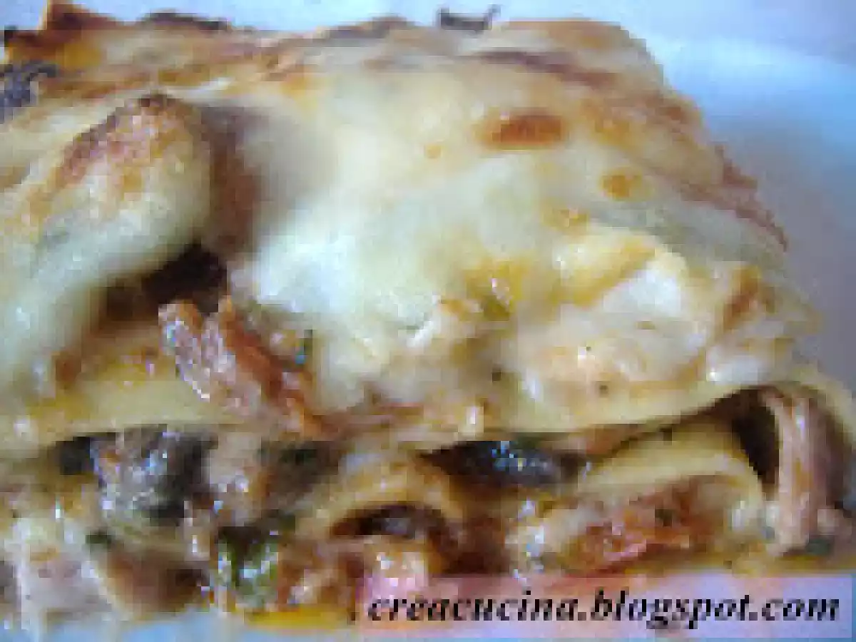 LASAGNE AL FORNO AI FUNGHI E PROSCIUTTO - foto 5