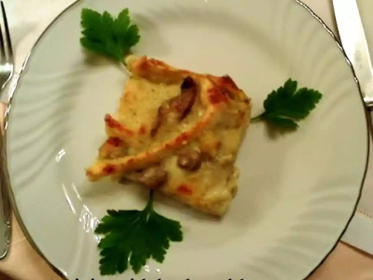 LASAGNE AL FORNO CON FUNGHI TRIFOLATI