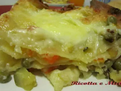 Lasagne alle verdure e prosciutto cotto/ Lasagnas con verduras y jamon - foto 2