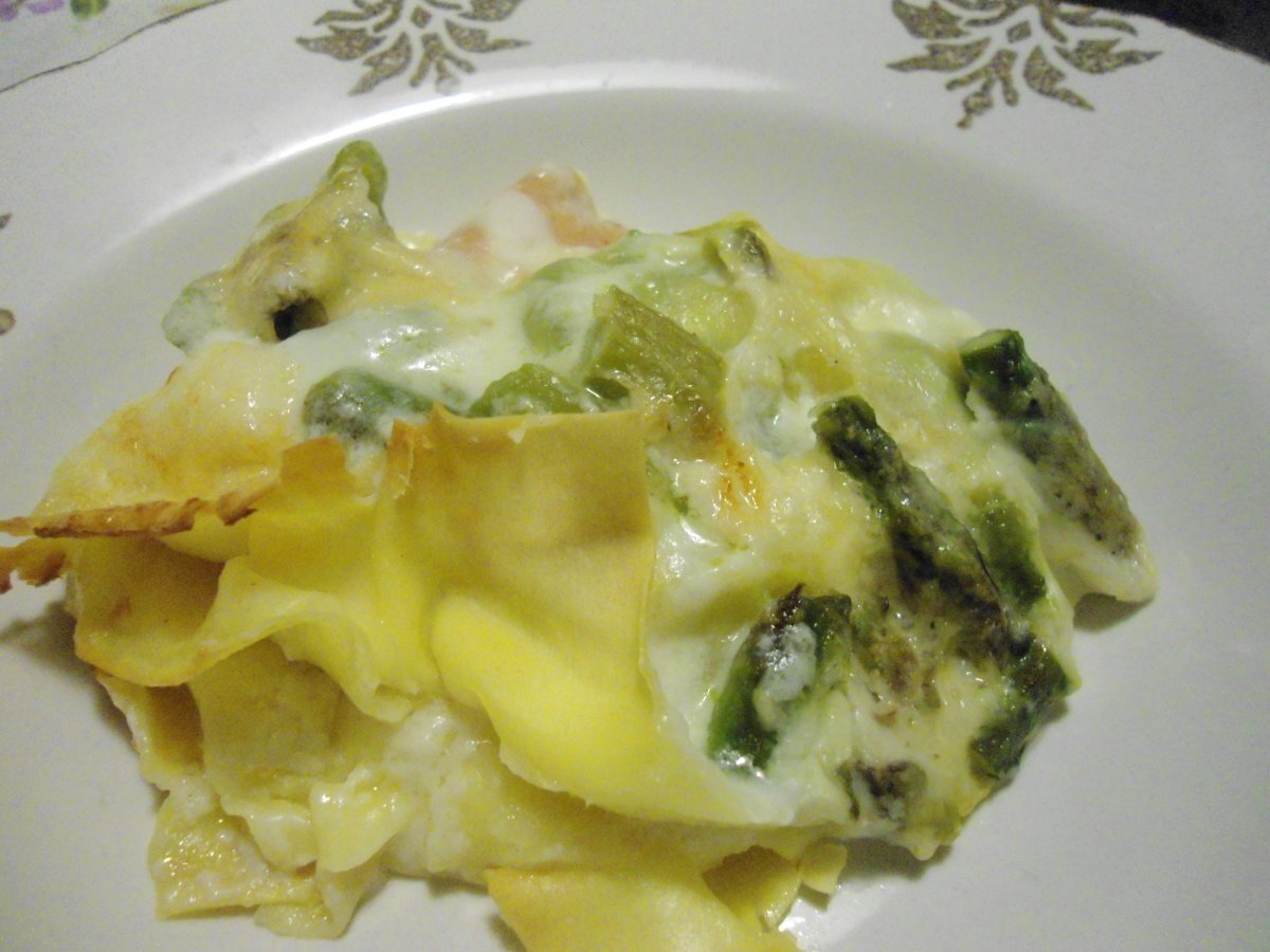 LASAGNE ASPARAGI, MORTADELLA E PECORINO
