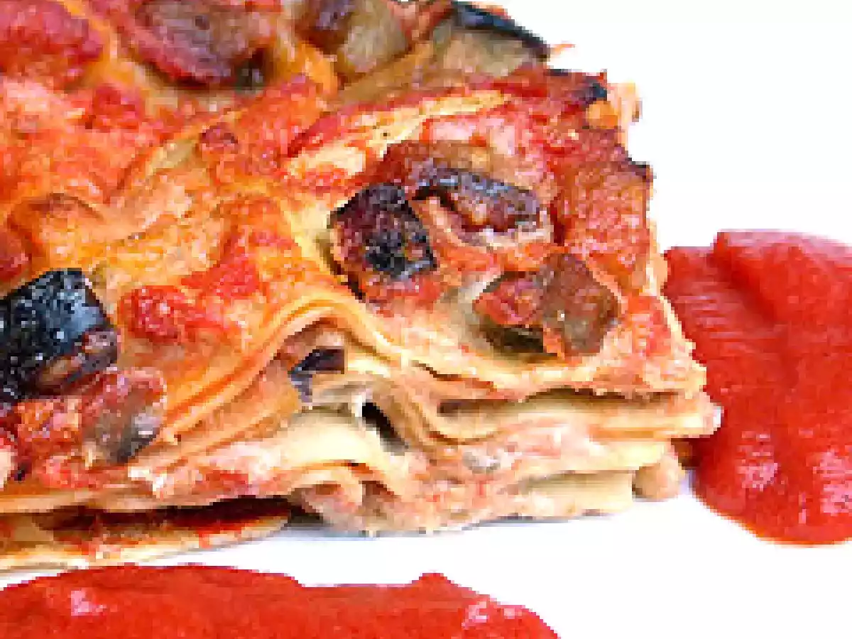 Lasagne con crema di melanzane e caprino - foto 2