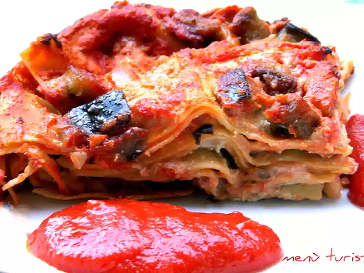 Lasagne con crema di melanzane e caprino - foto 3