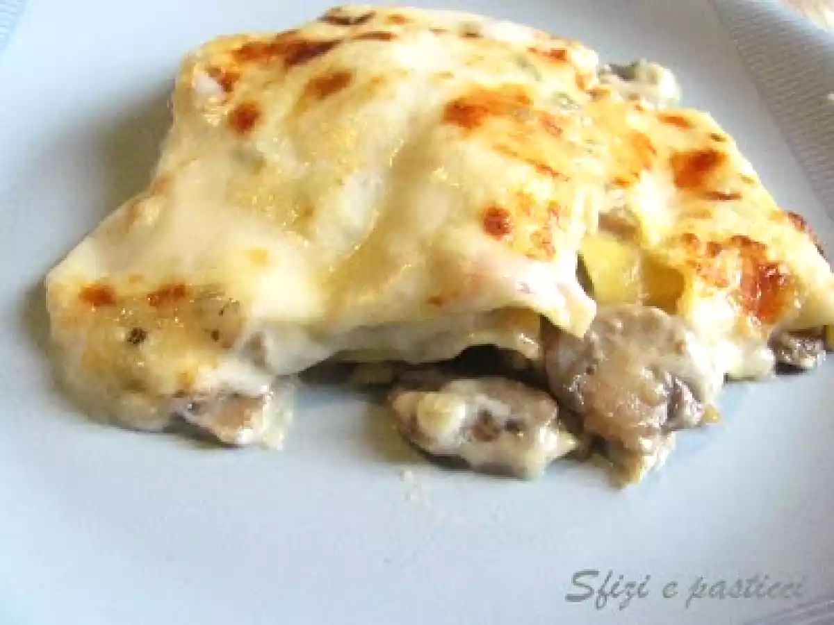 Lasagne con funghi e gorgonzola