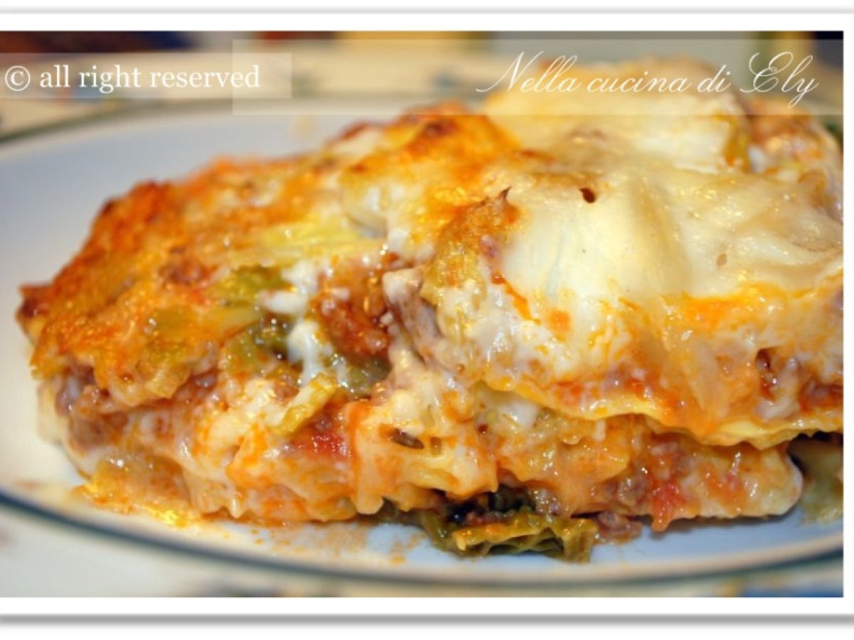 Lasagne con le verze e caciocavallo silano