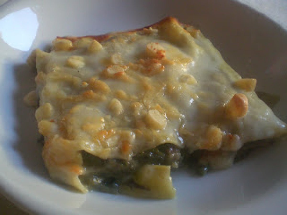 Lasagne con radicchio e asparagi