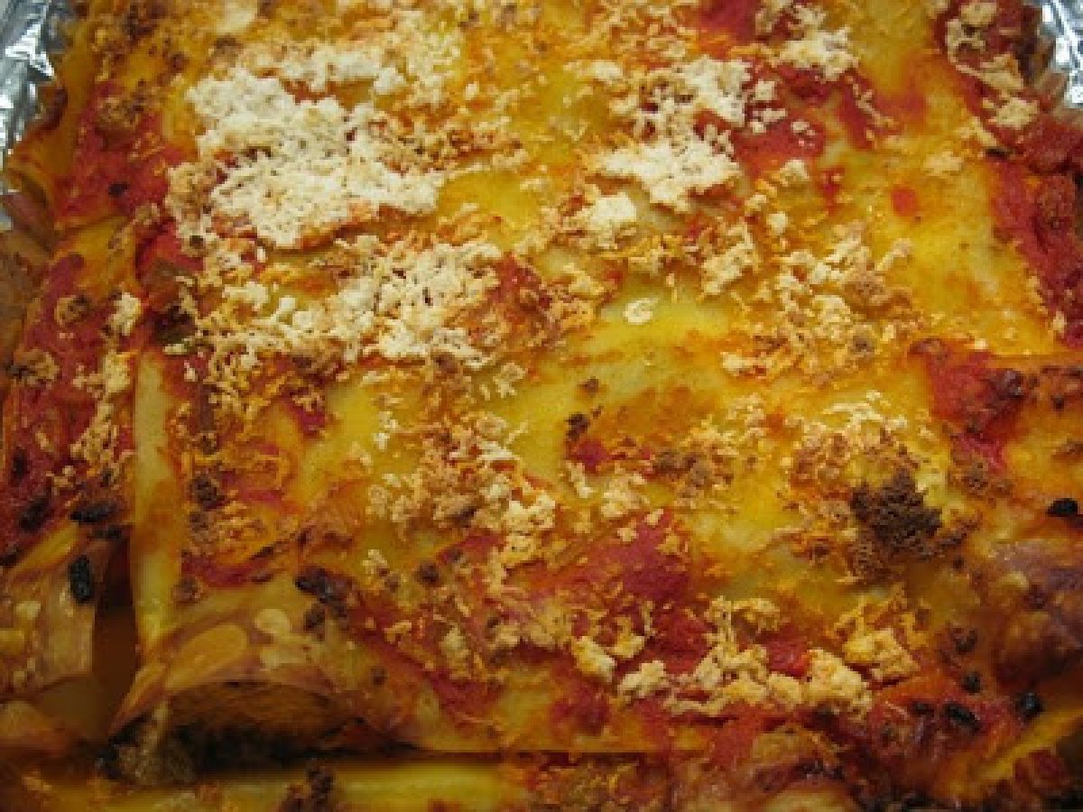 Lasagne con ricotta e prosciutto