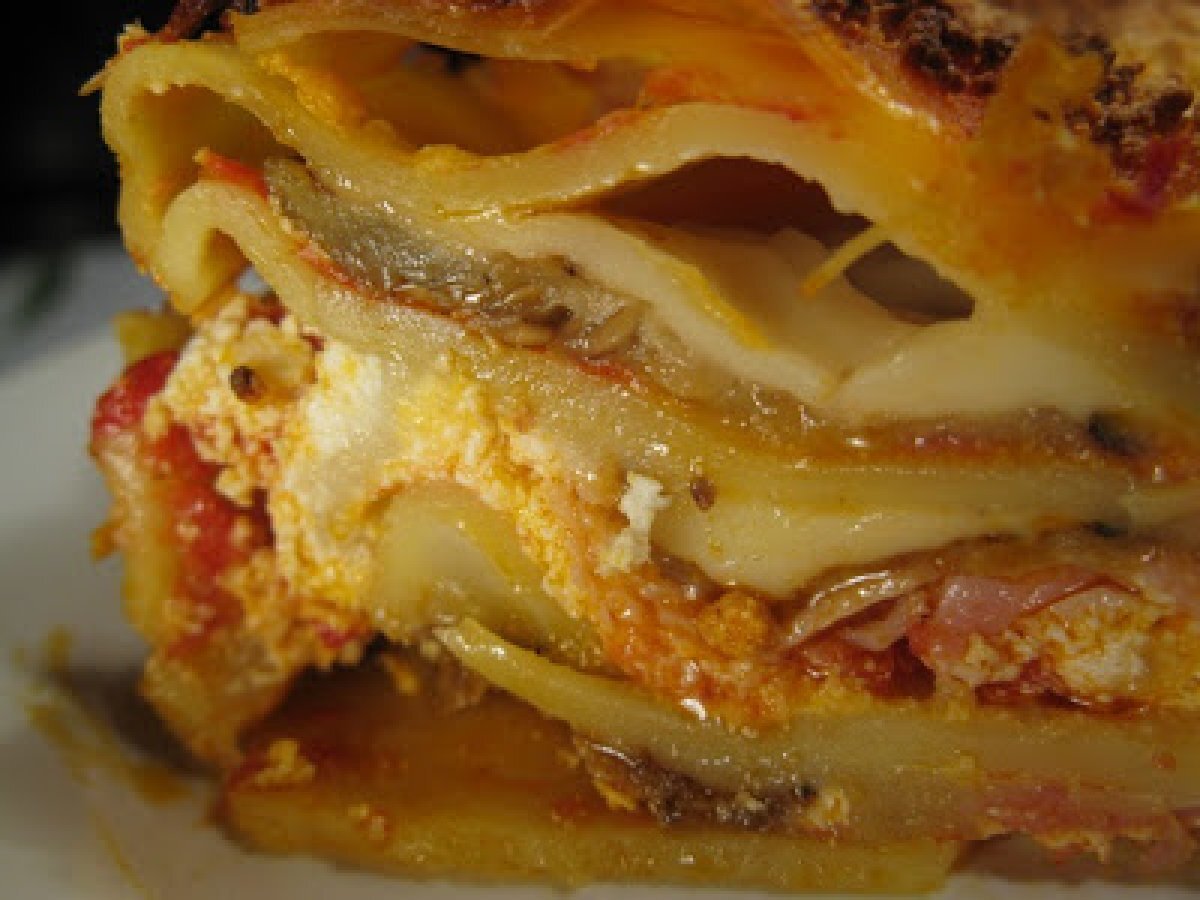 Lasagne con ricotta e prosciutto - foto 14