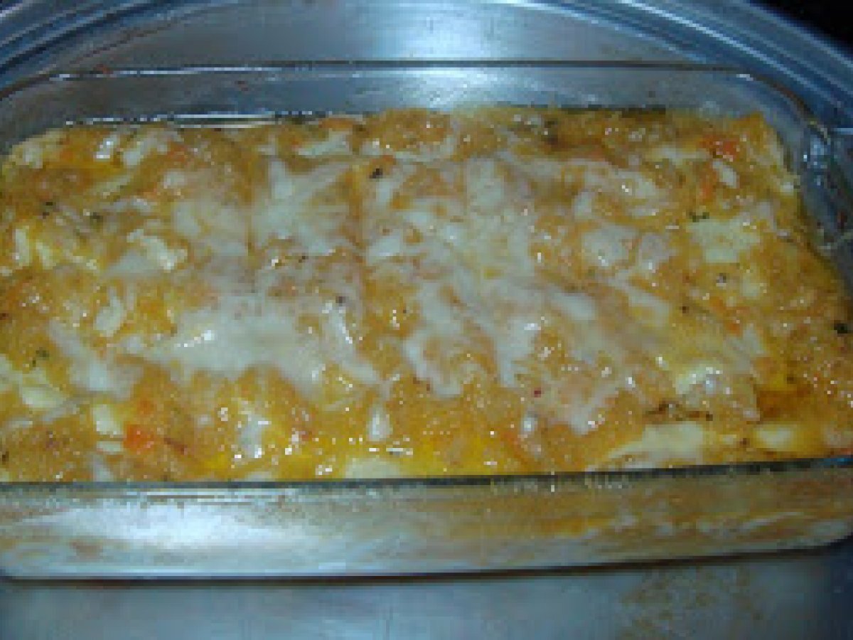 Lasagne con zucca e gamberi