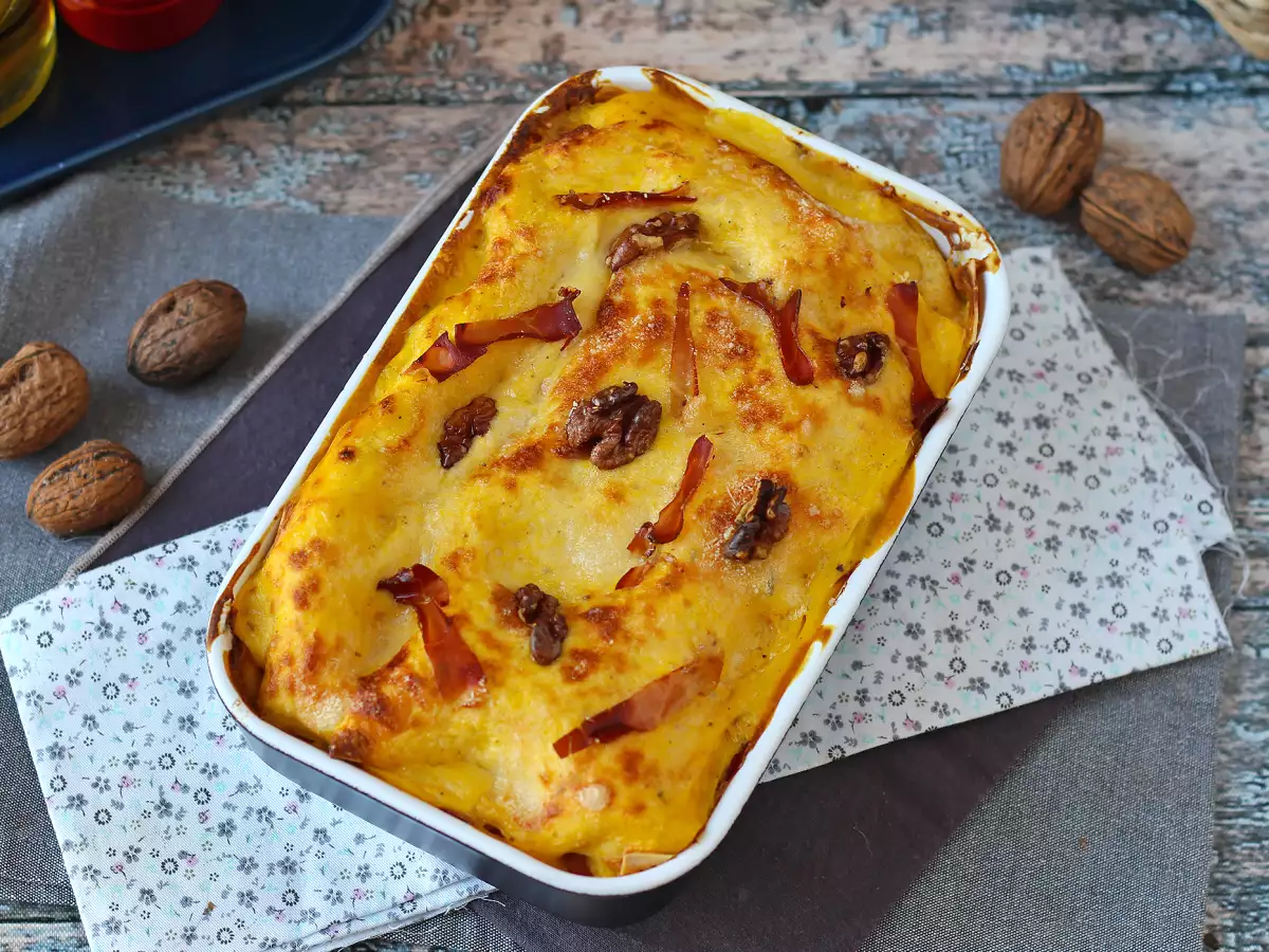 Lasagne con zucca, speck e noci cremose e croccanti - foto 3