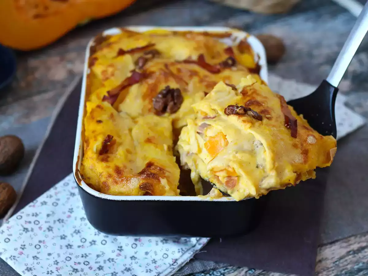 Lasagne con zucca, speck e noci cremose e croccanti - foto 7