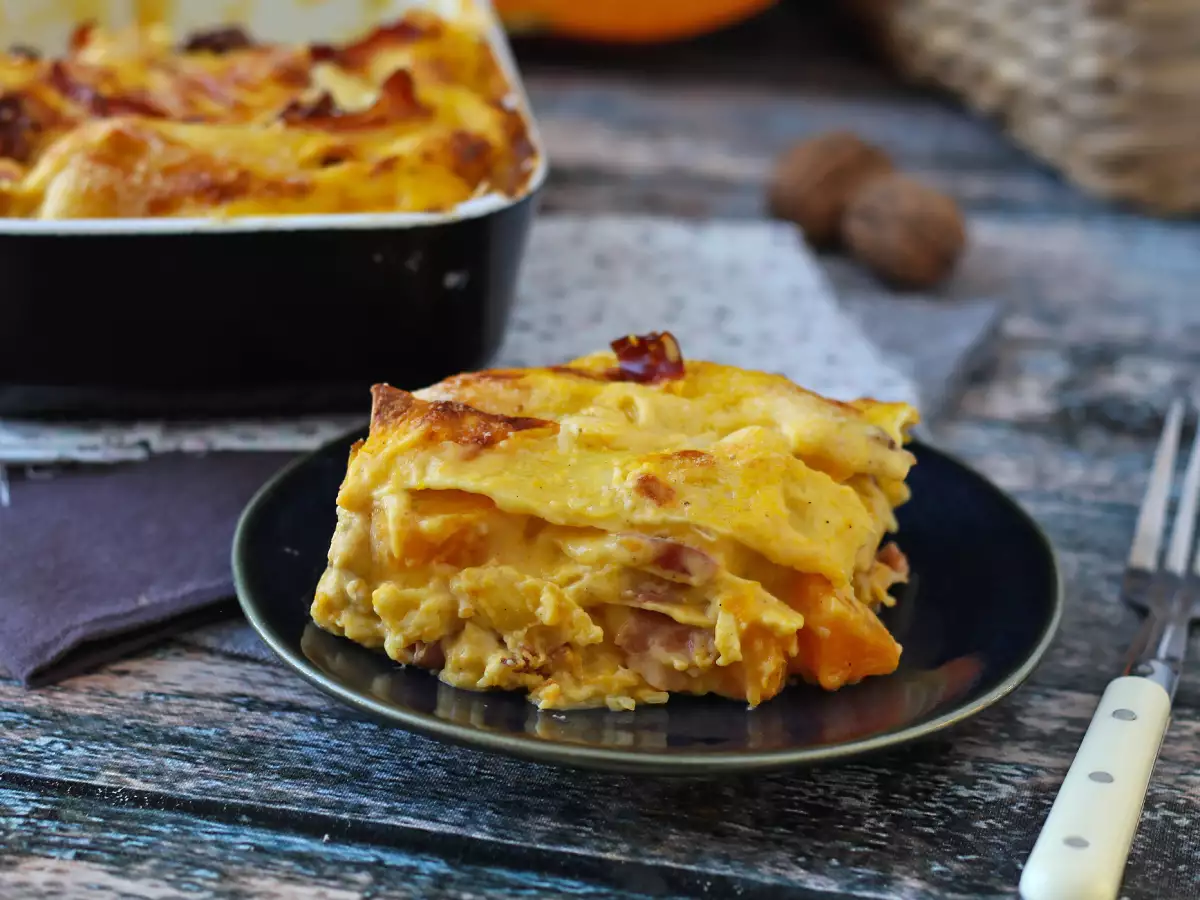 Lasagne con zucca, speck e noci cremose e croccanti - foto 4