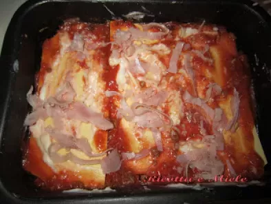 Lasagne di carne e prosciutto cotto/ Lasagnas de carne y jamon cocido, foto 2
