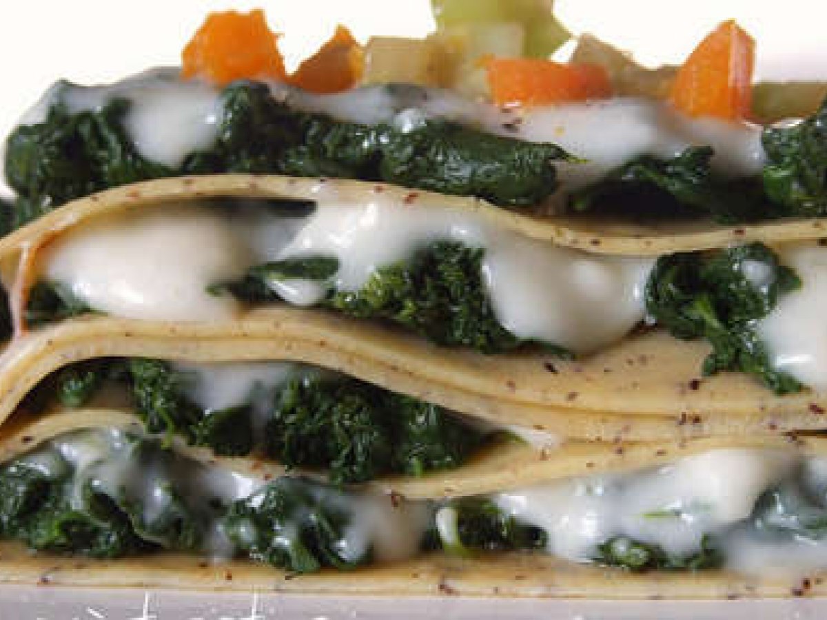Lasagne di grano saraceno con spinaci