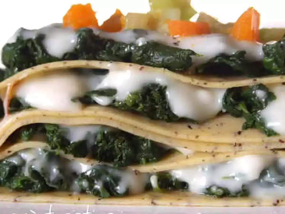 Lasagne di grano saraceno con spinaci