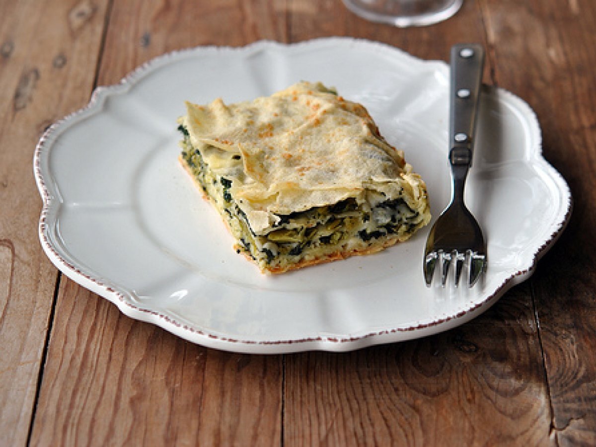 Lasagne di pane carasau con cavolo nero e stracchino - foto 2