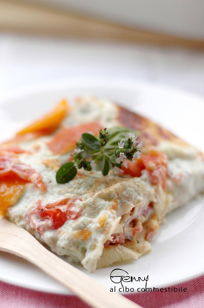 Lasagne Di Pane Carasau Con Pomodorini Ricotta Alle Erbe E Pecorino 