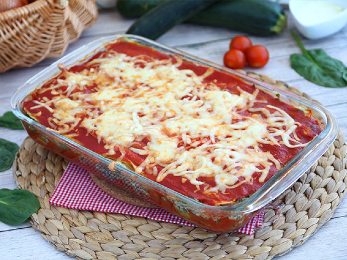 Lasagne di zucchine con ricotta e spinaci