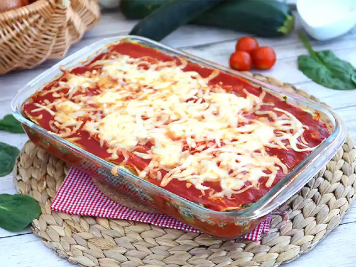 Lasagne di zucchine con ricotta e spinaci