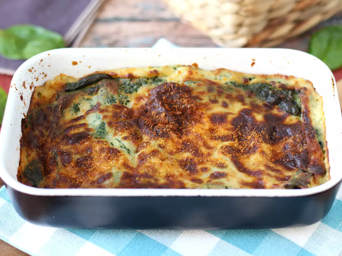 Lasagne vegetariane con spinaci e tofu in friggitrice ad aria - foto 3