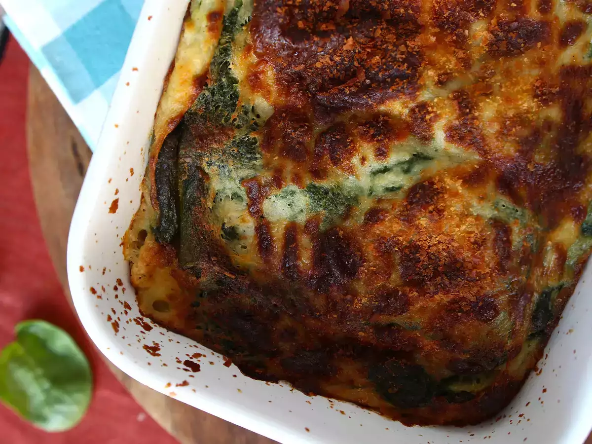 Lasagne vegetariane con spinaci e tofu in friggitrice ad aria - foto 4