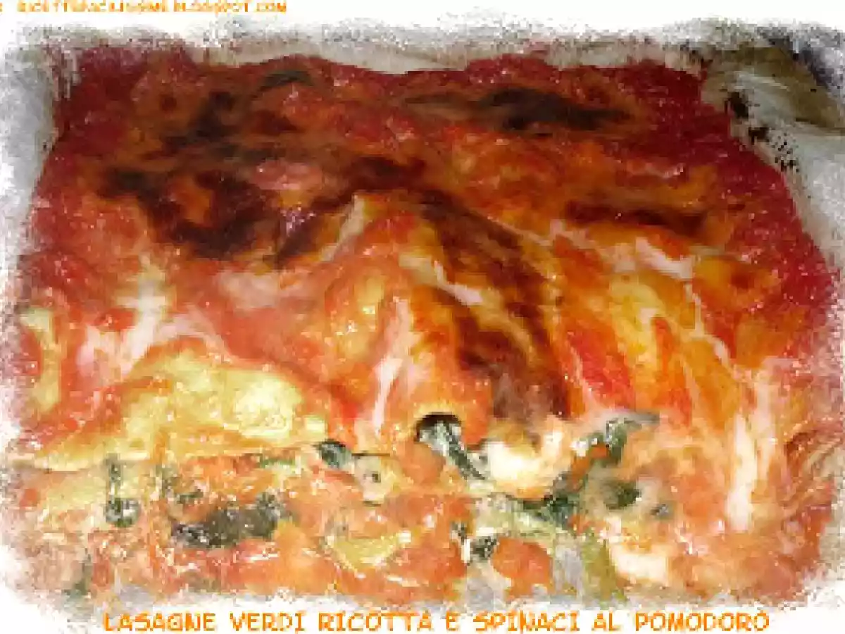 LASAGNE VERDI RICOTTA E SPINACI AL POMODORO - foto 2