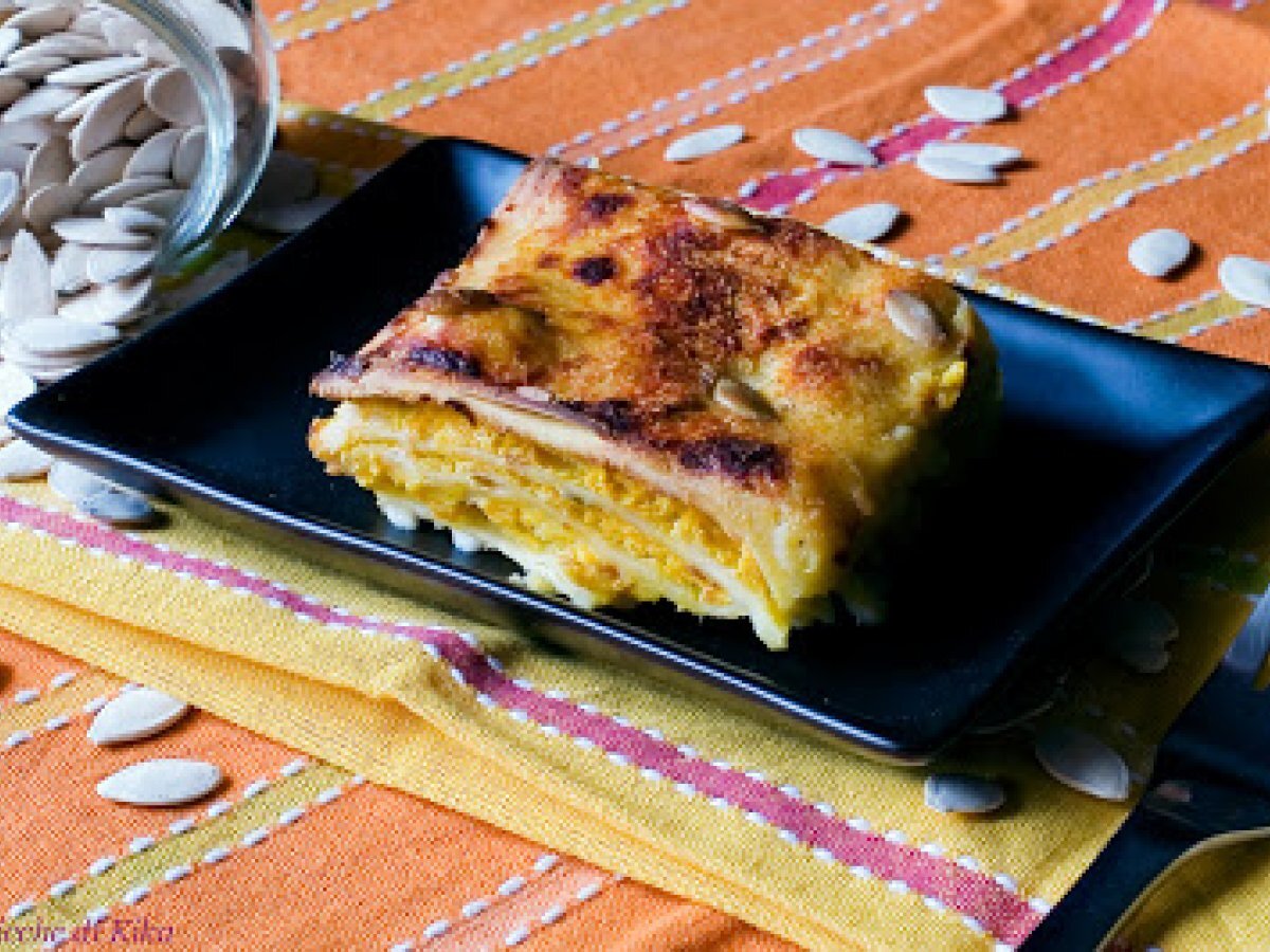 Lasagne zucca, ricotta e pancetta