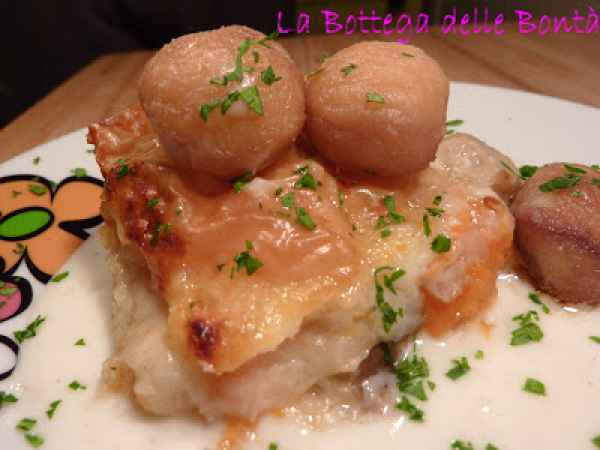 LASAGNETTE DI PASTA FILLO CON ZUCCA, PORCINI, CASTAGNE.