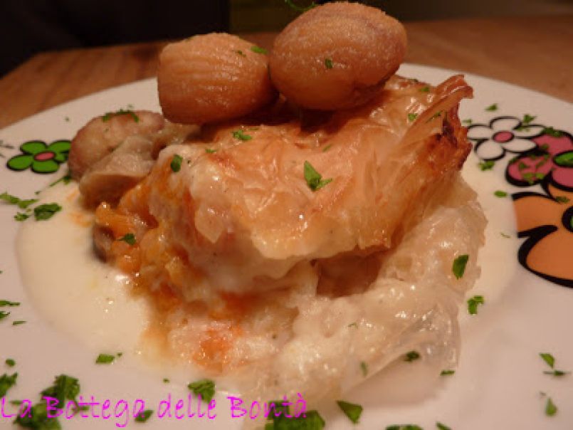 Lasagnette di pasta fillo con zucca, porcini e castagne - foto 3