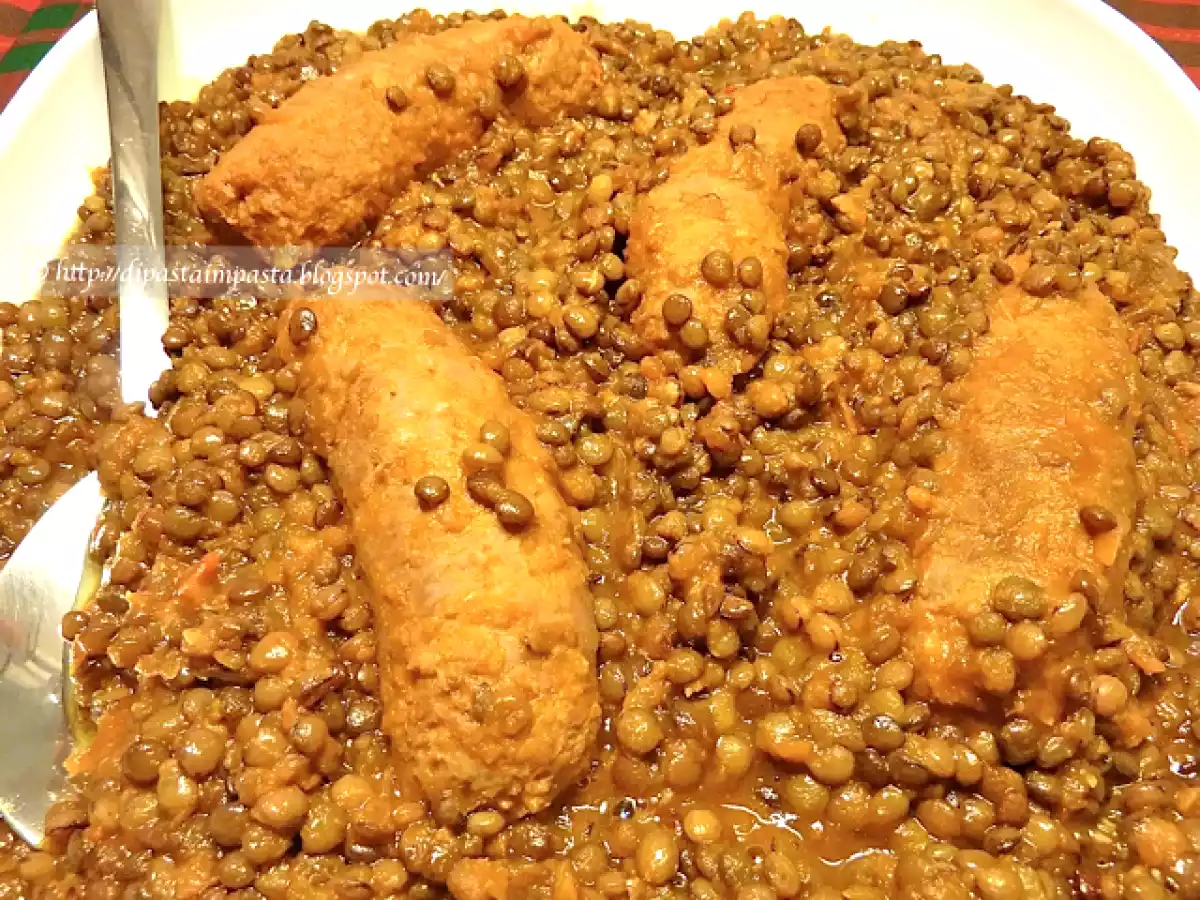 Lenticchie in umido con salsicce di prosciutto - foto 2