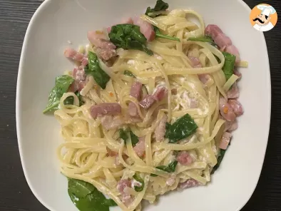 Linguine con pancetta, ricotta e spinaci - foto 2