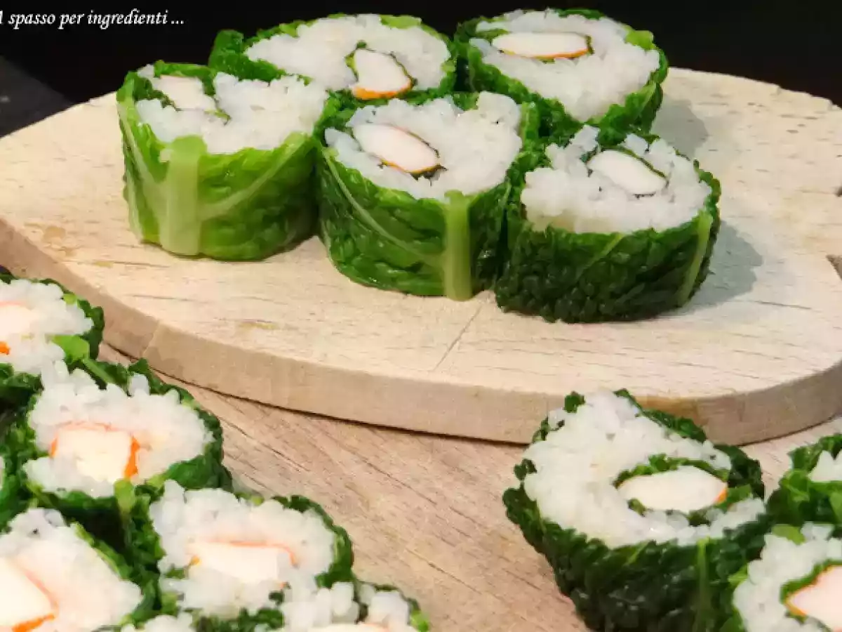 Maki sushi di surimi e verza con salsa agropiccante al miele - foto 2