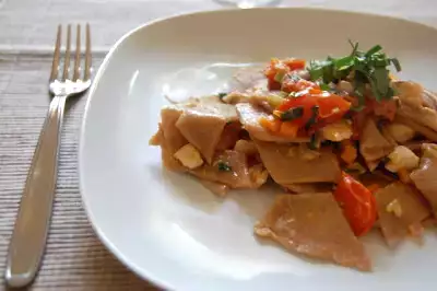 Maltagliati al farro con "ragù" di cernia