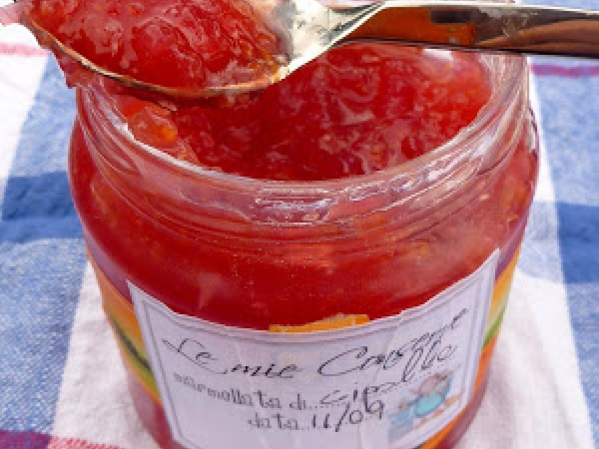 Marmellata di cipolle rosse, arancia e zenzero