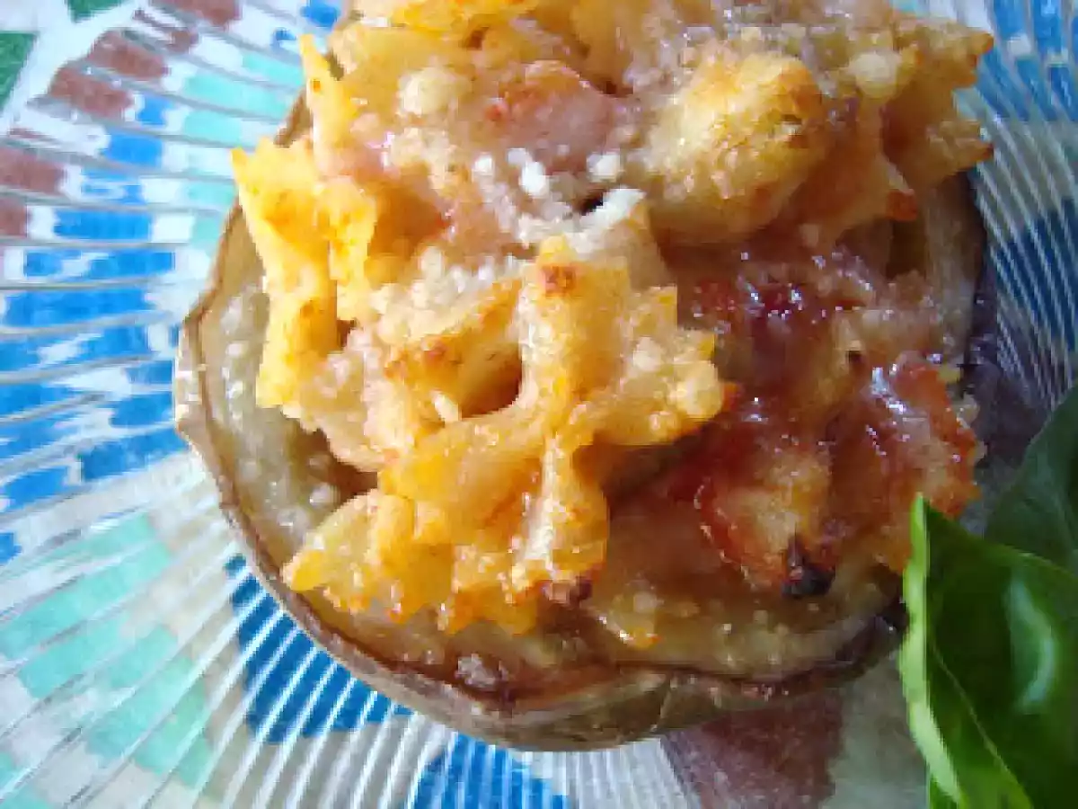 Melanzane a barchetta ripieni di pasta - foto 2