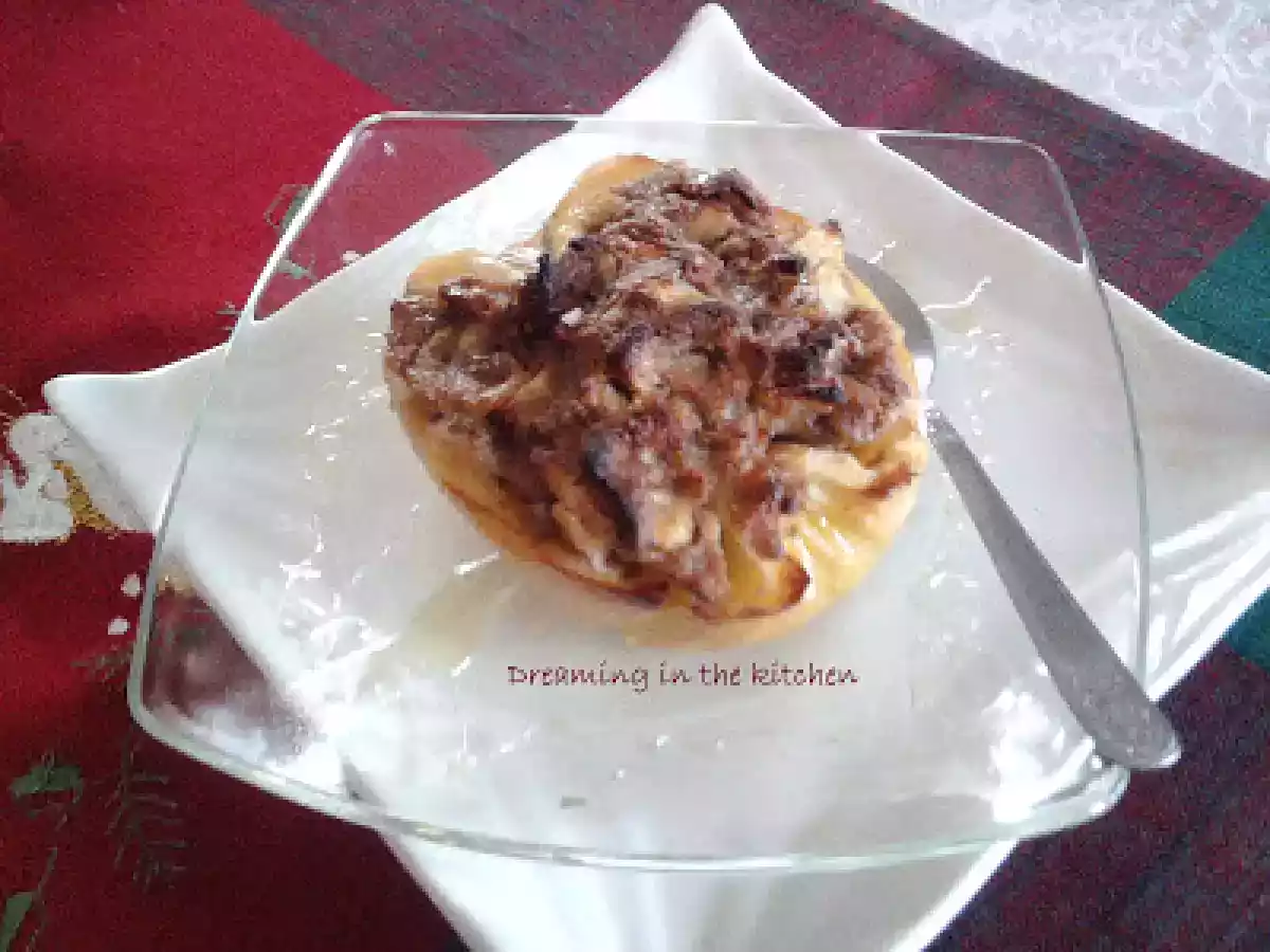 Mele ripiene al forno con burro di arachidi