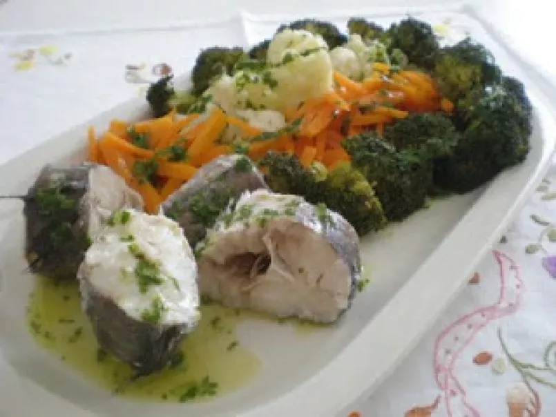 Merluzzo in bianco con verdure tricolore, foto 2