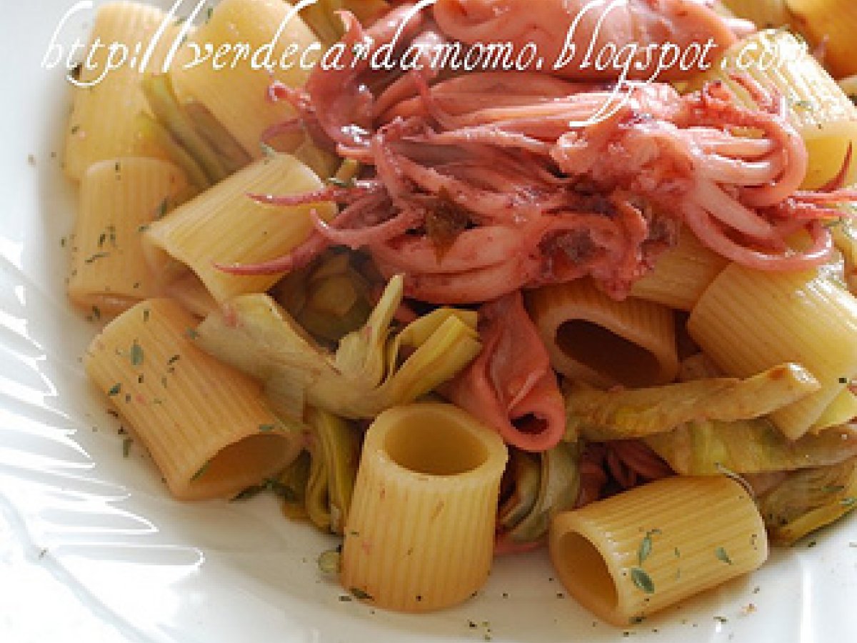 MEZZE MANICHE CON CARCIOFI E TOTANI AL TIMO LIMONATO