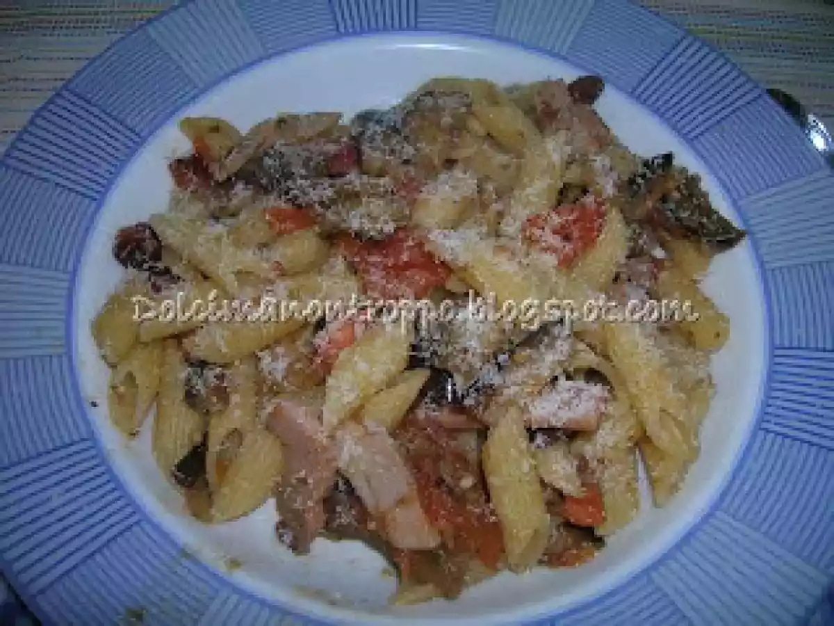 MEZZE PENNE SPECK E MELANZANE