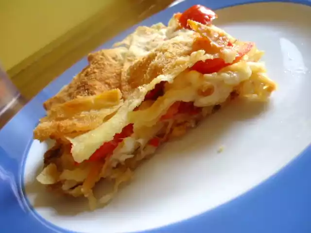 Mille foglie di pane carasau con friggitelli