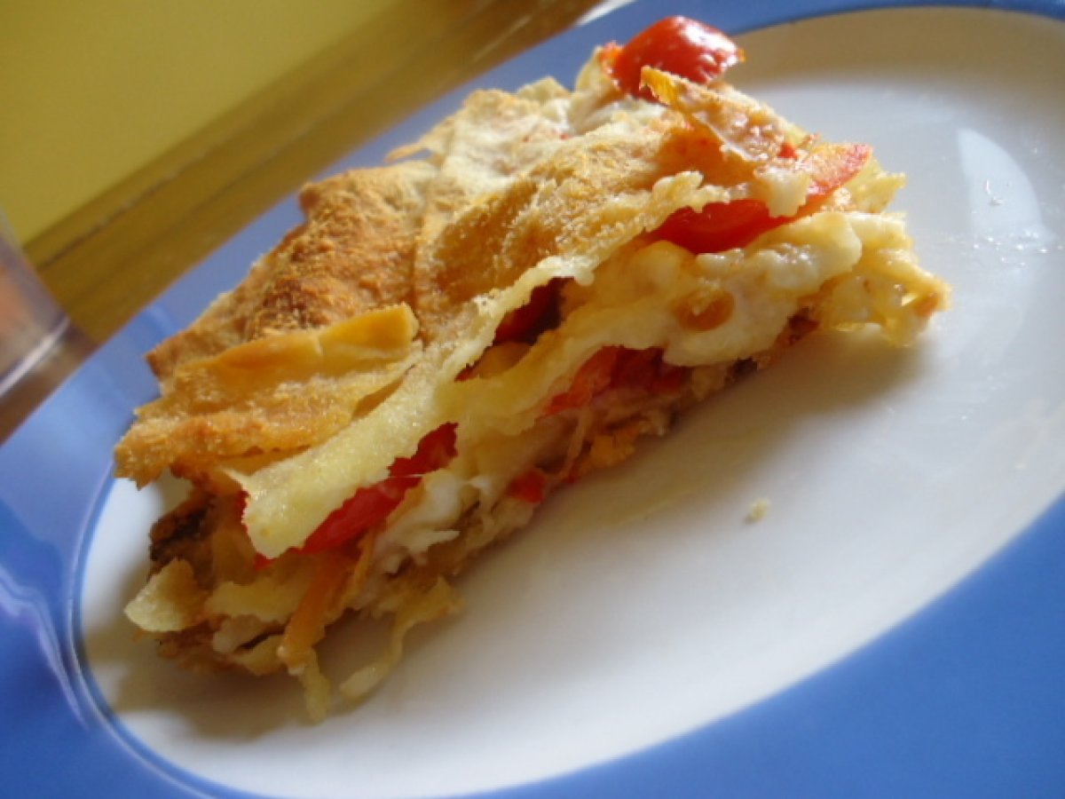 Mille foglie di pane carasau con friggitelli