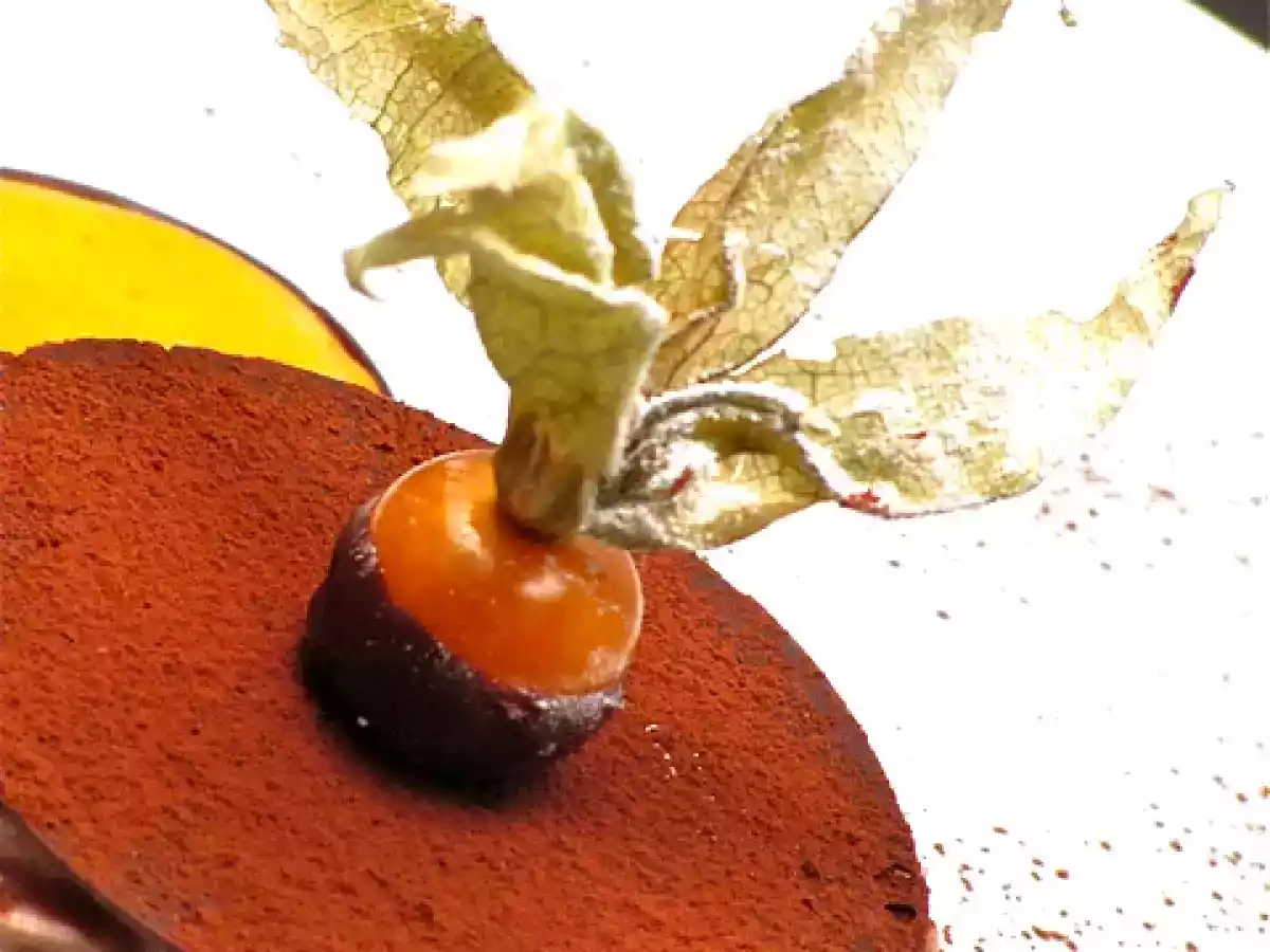 Millefoglie di cioccolato con mousse di castagne e salsa di cachi - foto 2