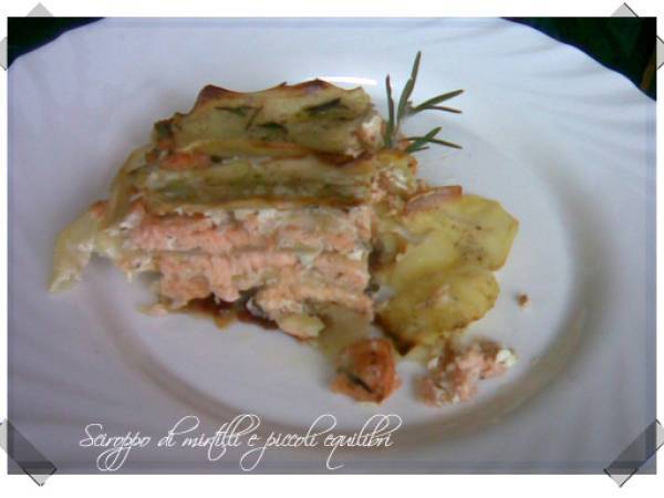 Millefoglie di patate e salmone