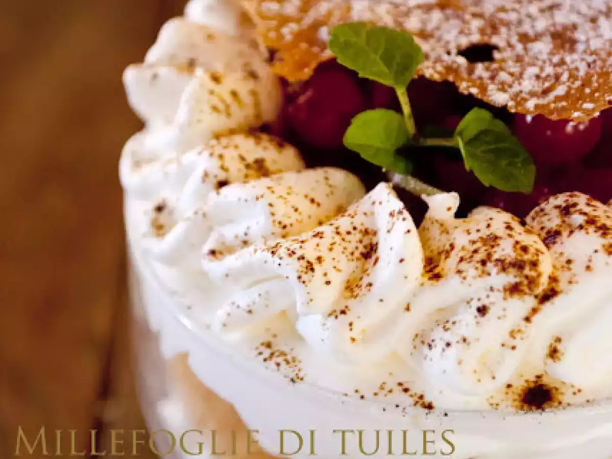 Millefoglie di tuiles al caffè con panna - foto 3