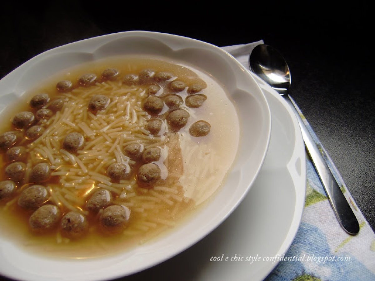 Minestra con polpettine di bollito