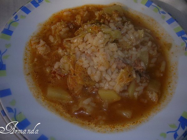 Minestra di cavolo verza con riso, foto 2