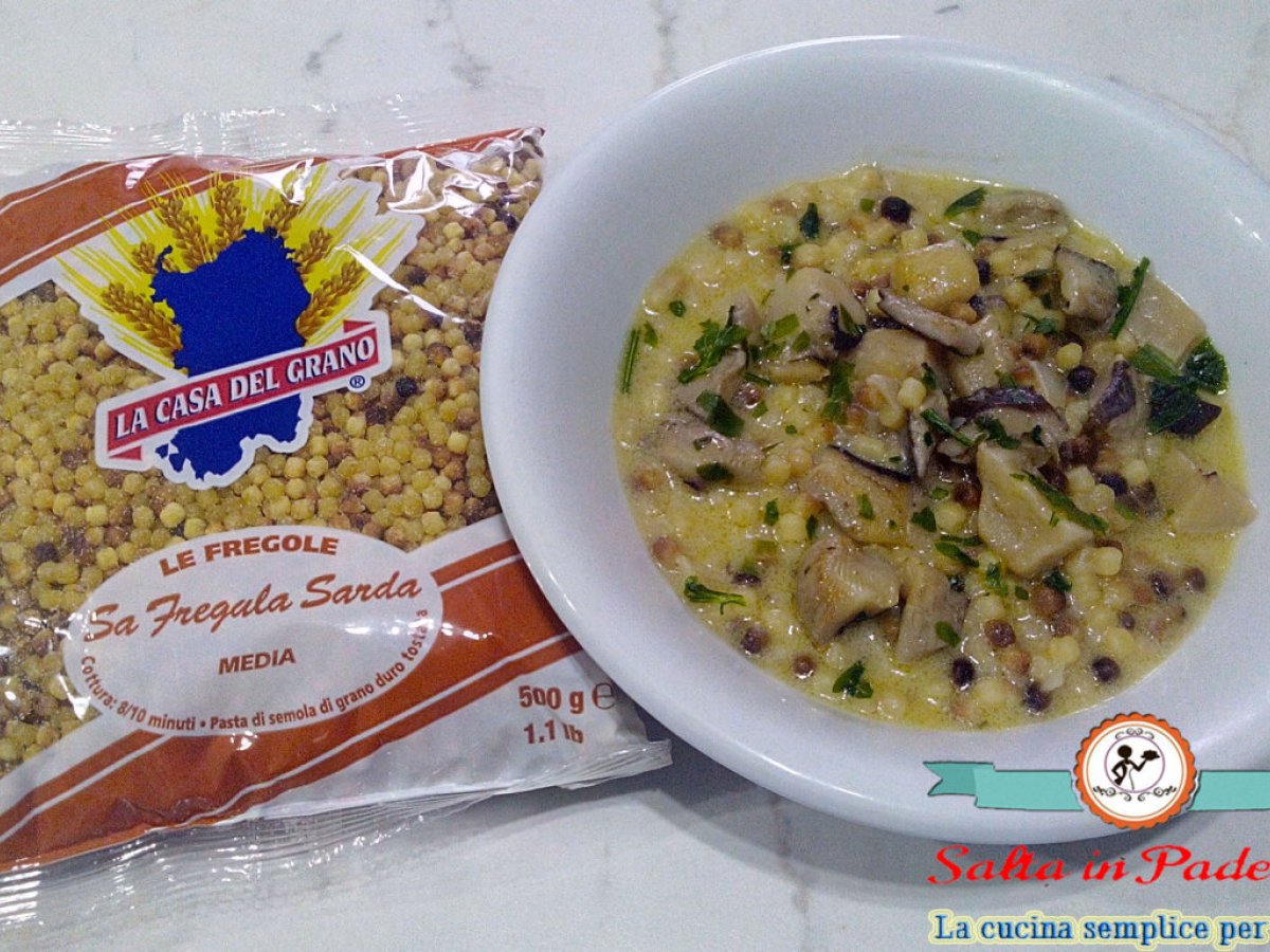 Minestra di Fregola con funghi Cardoncelli - foto 2